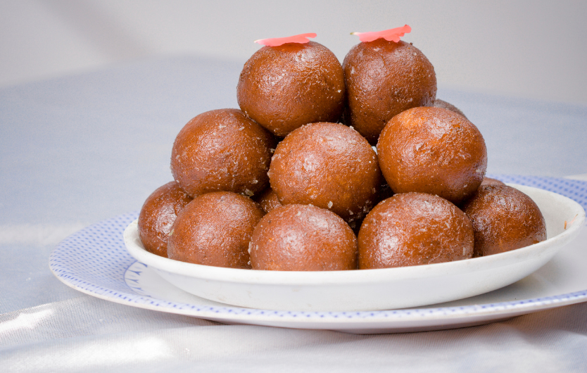 Gulab jamun is a sweet dessert originating in India